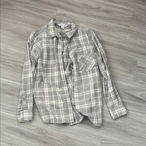 Old Navy Gray Checkered Button-Down Shirt